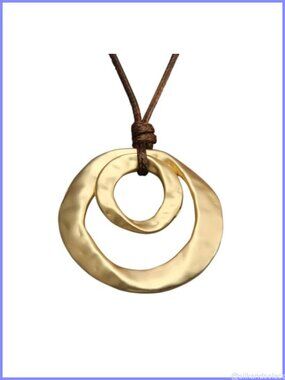 Boho Double Layer Pendant Necklace Long Cord Choker Women's Bohemian Jewelry